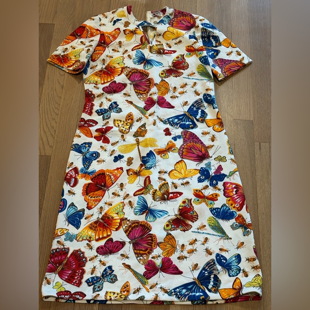 Goldworm Vintage 1960’s Italian Colorful Butterfly Print Dress
